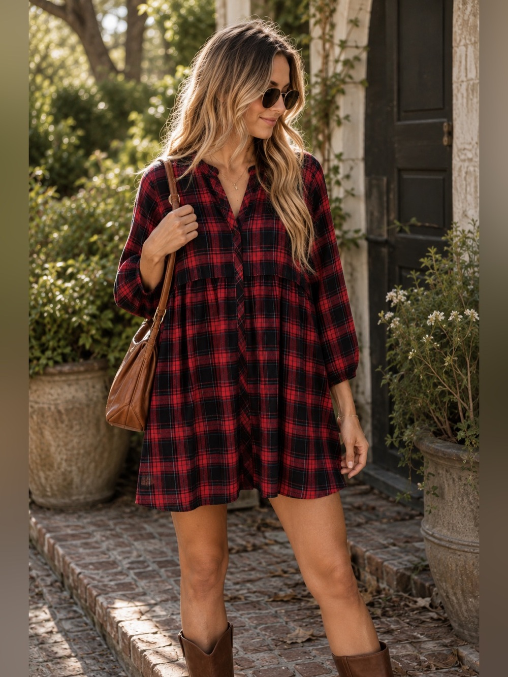 Pink Martini Red and Black Plaid Mini Dress